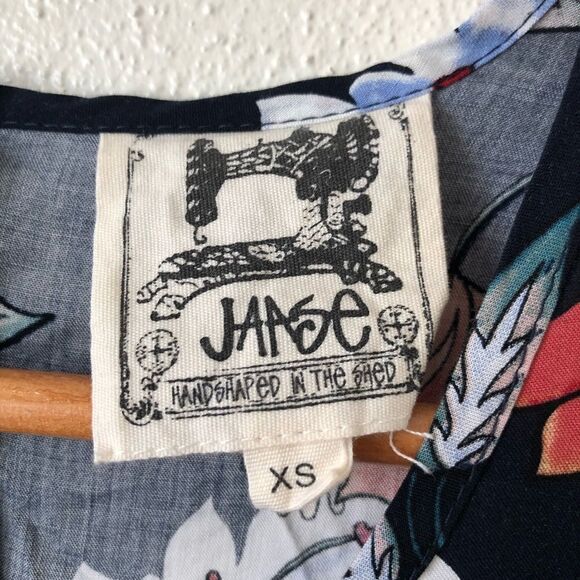 Jaase Boho Chic Floral Botanical Print Flowy Long Sleeve Bohemian Swing Dress XS - Picture 7 of 8